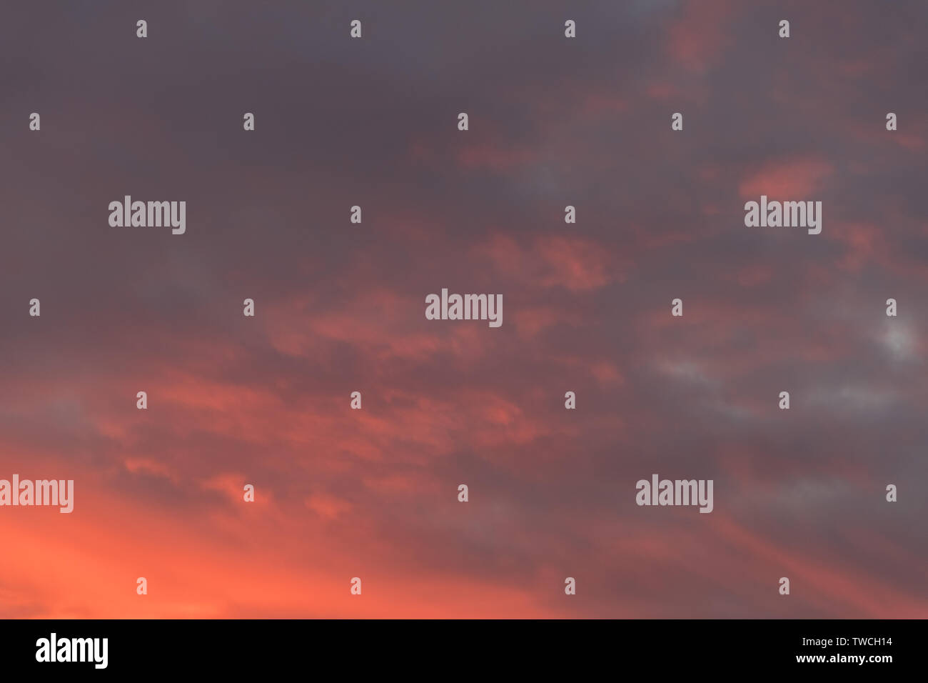 bright colored sunset sky closeup Stock Photo
