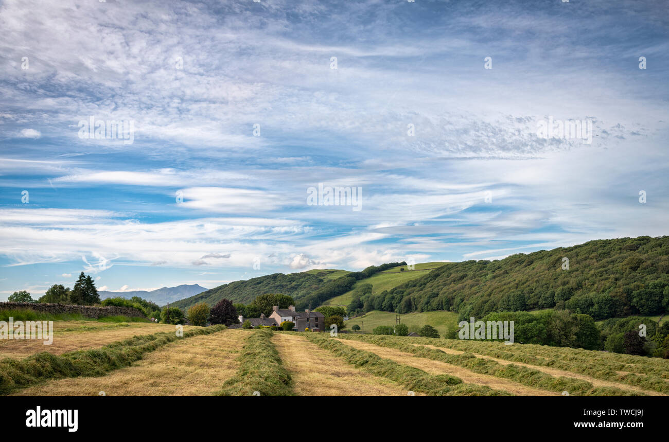 The Crake Valley and Spark Bridge  in Lake District, Cumbria Stock Photo