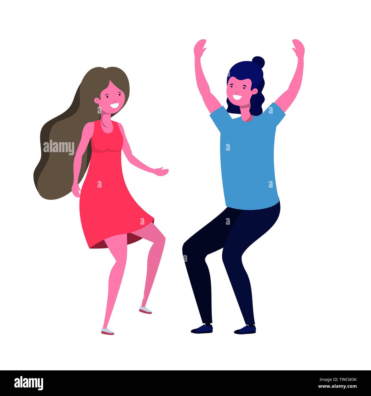 young couple dancing in white background Stock Vector Image & Art - Alamy
