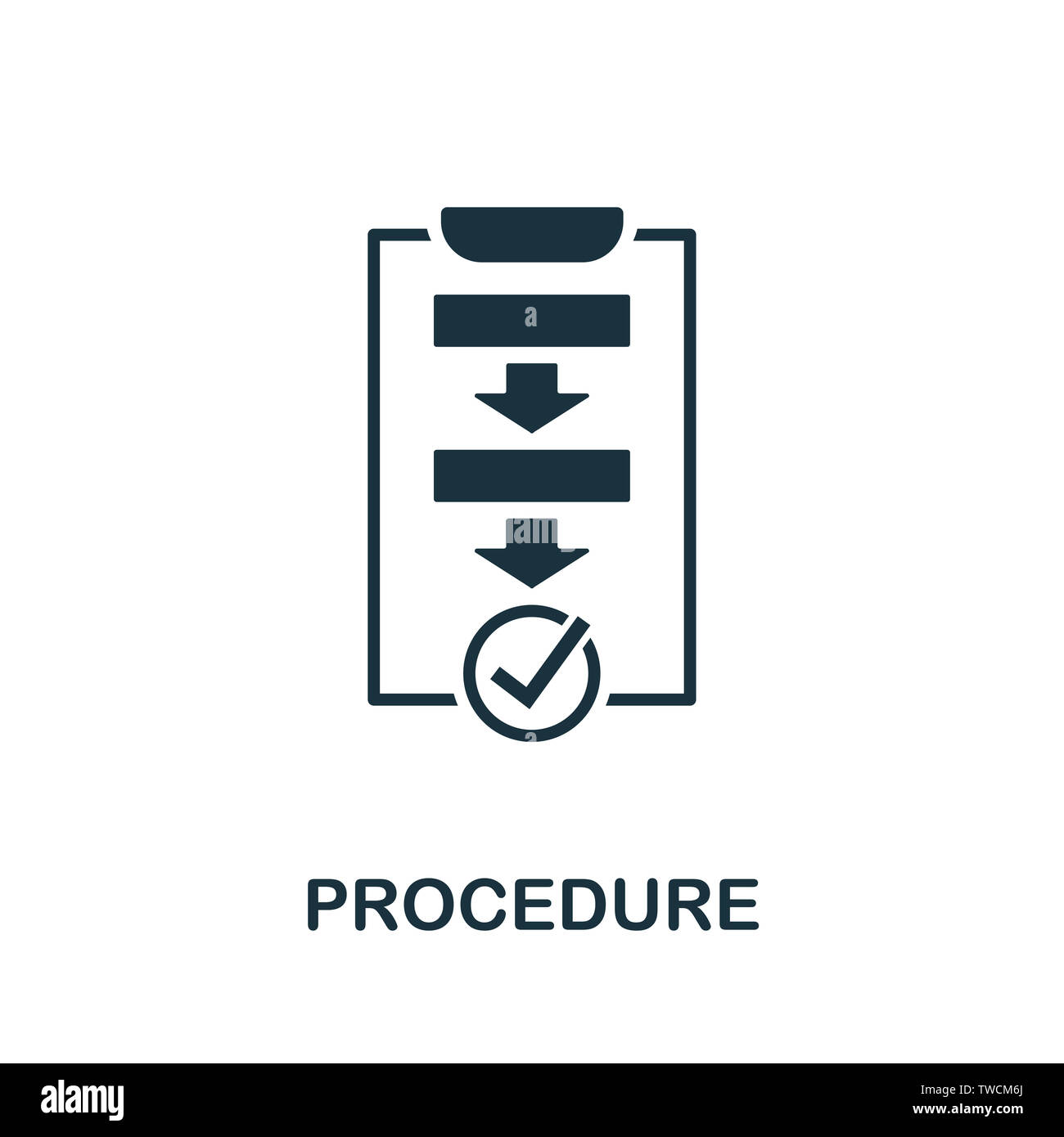 Procedure icon symbol. Creative sign from quality control icons ...