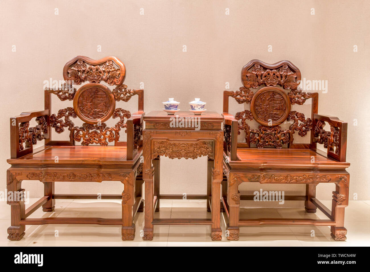Closeup of Chinese wooden furniture Stock Photo Alamy
