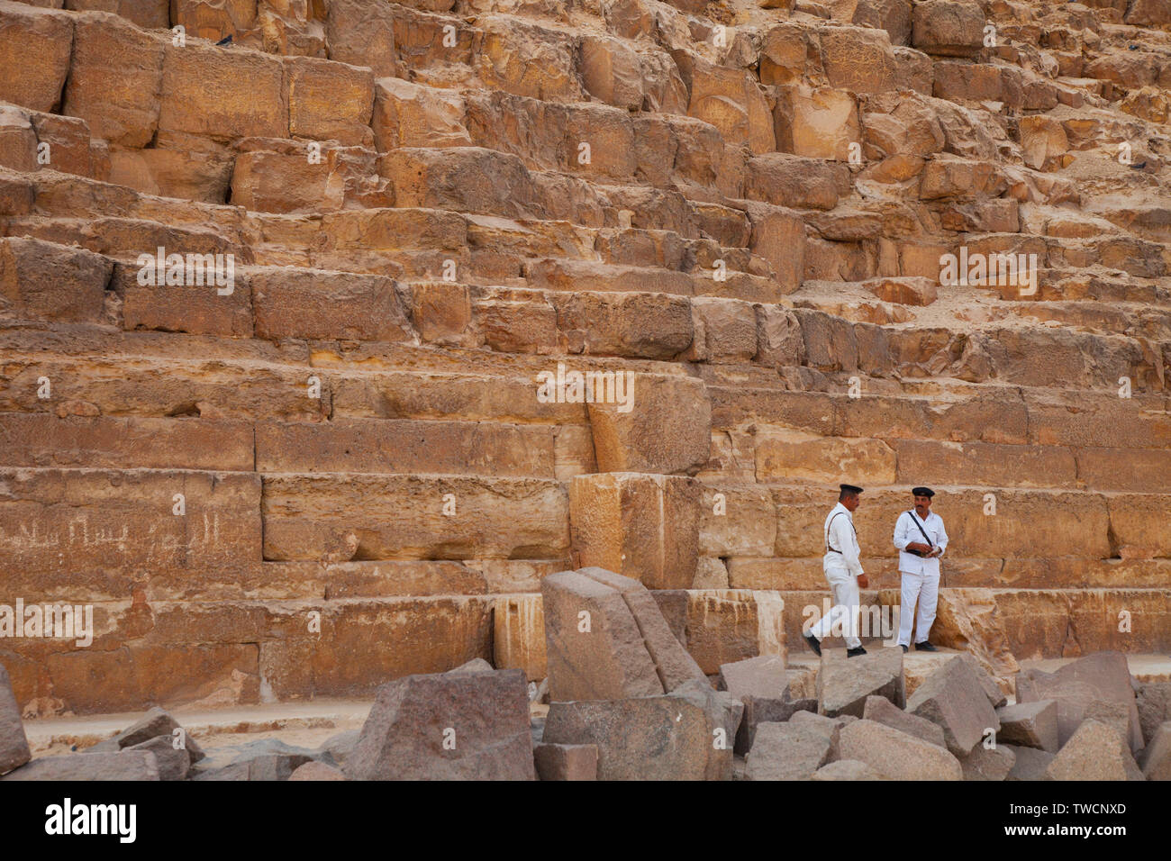 Pirámide de Kefrén, Meseta de Giza, El Cairo, Valle del Nilo, Egipto. Stock Photo
