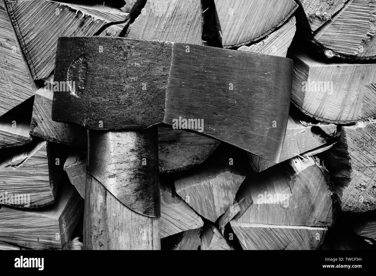 Small splitting axe made by Gransfors Bruk Stock Photo