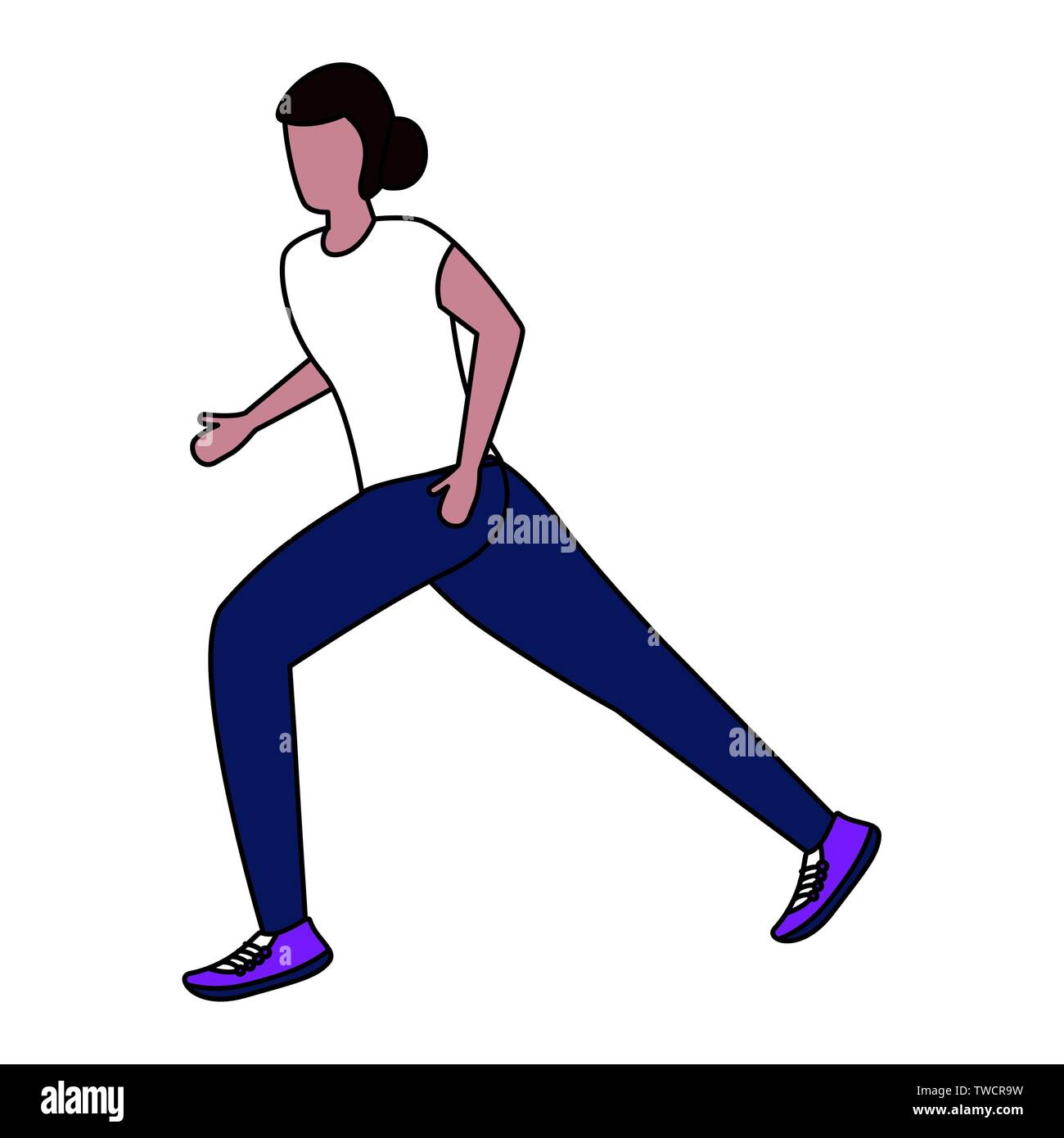 woman in sport clothes running activity vector illustration Stock ...