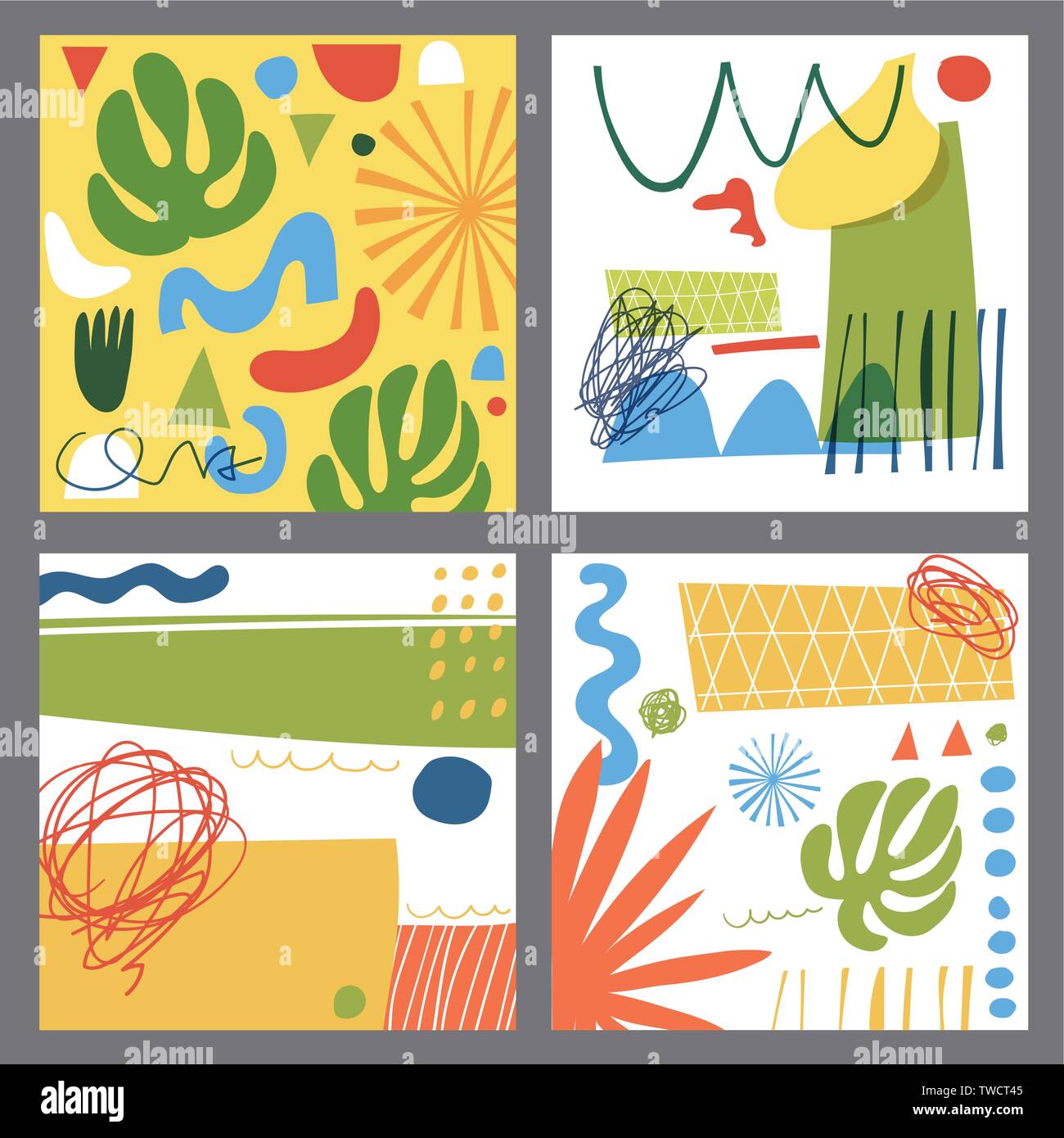 Abstract form and colors designs vector set Stock Vector Image & Art ...