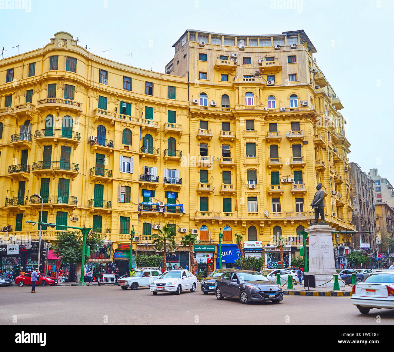 CAIRO, EGYPT DECEMBER 22, 2017 Walk the Talaat Harb square and enjoy
