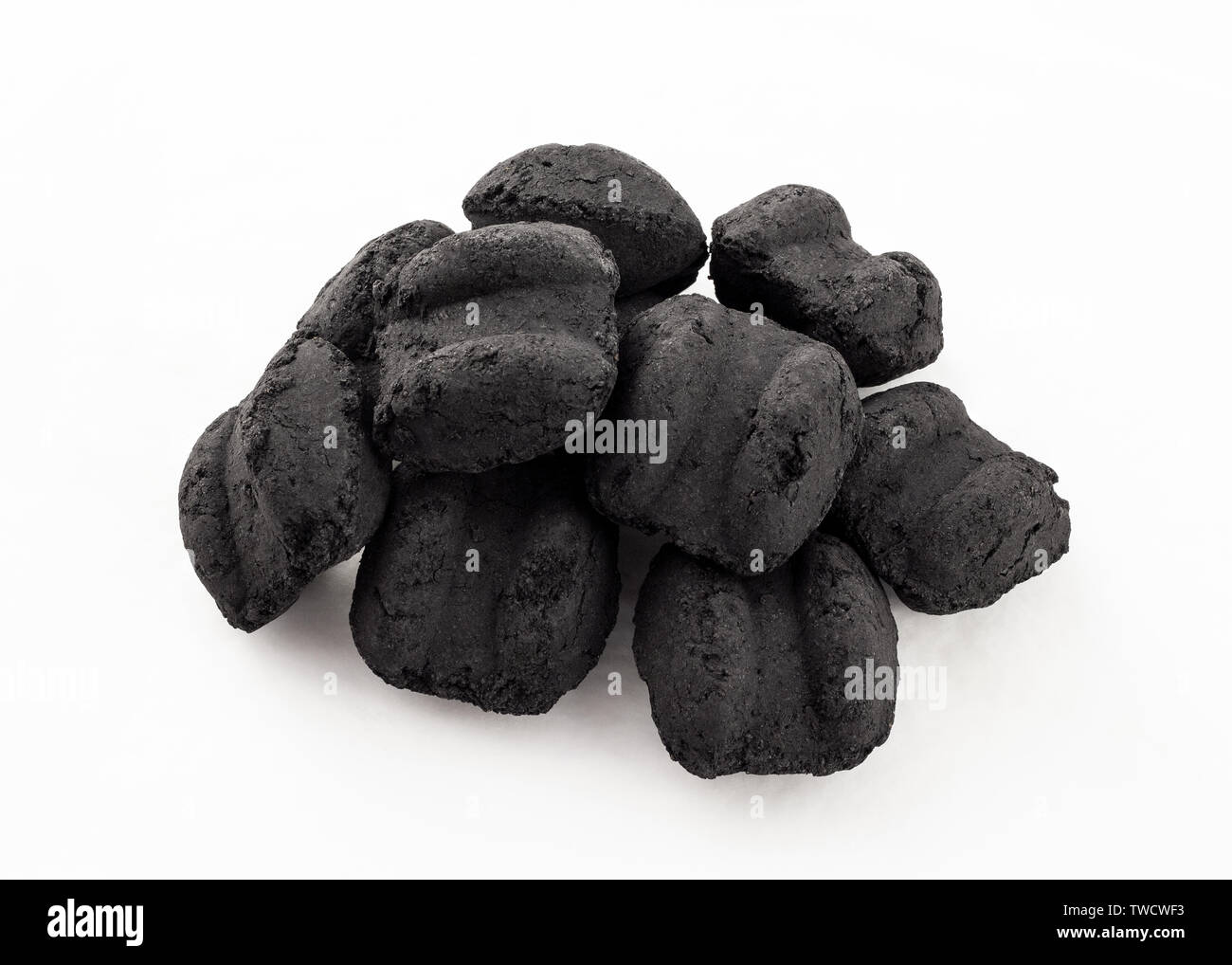 dark charcoal briquettes for bbq black Stock Photo Alamy