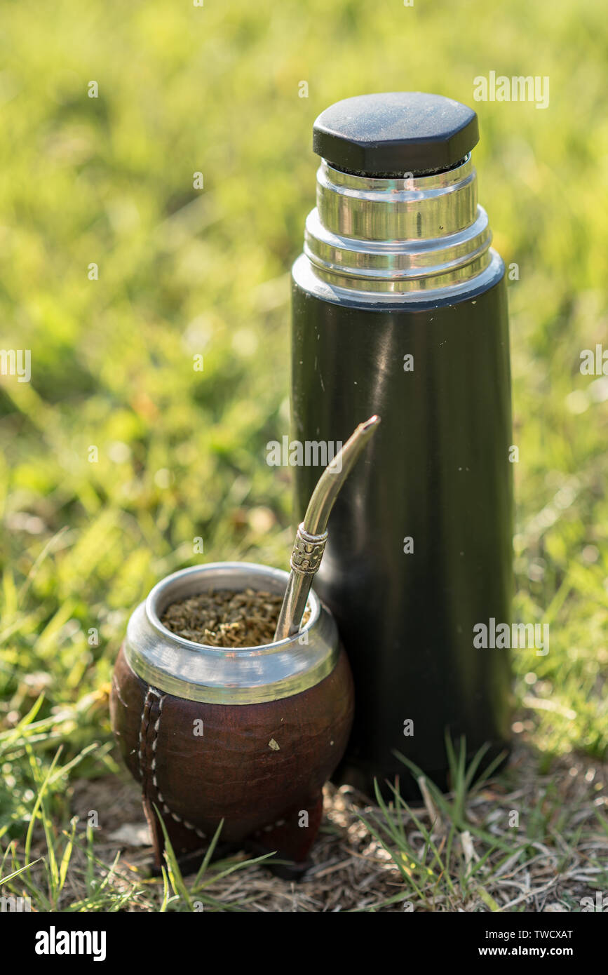 The Mate drink from Uruguay, Argentina, Paraguay and Brazil. Modern mate  colour brown Stock Photo - Alamy