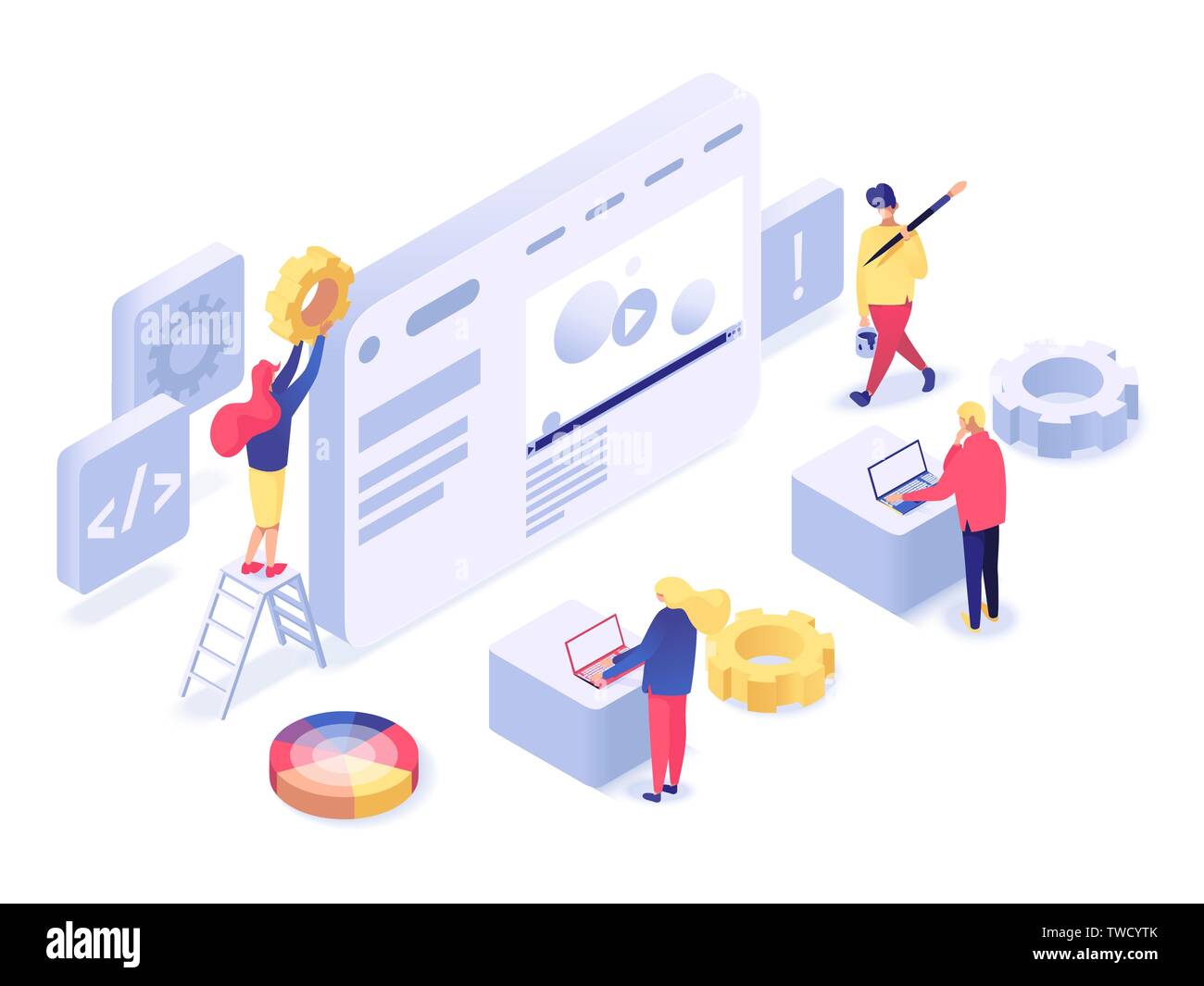 Web design and development concept isometric vector illustration ...