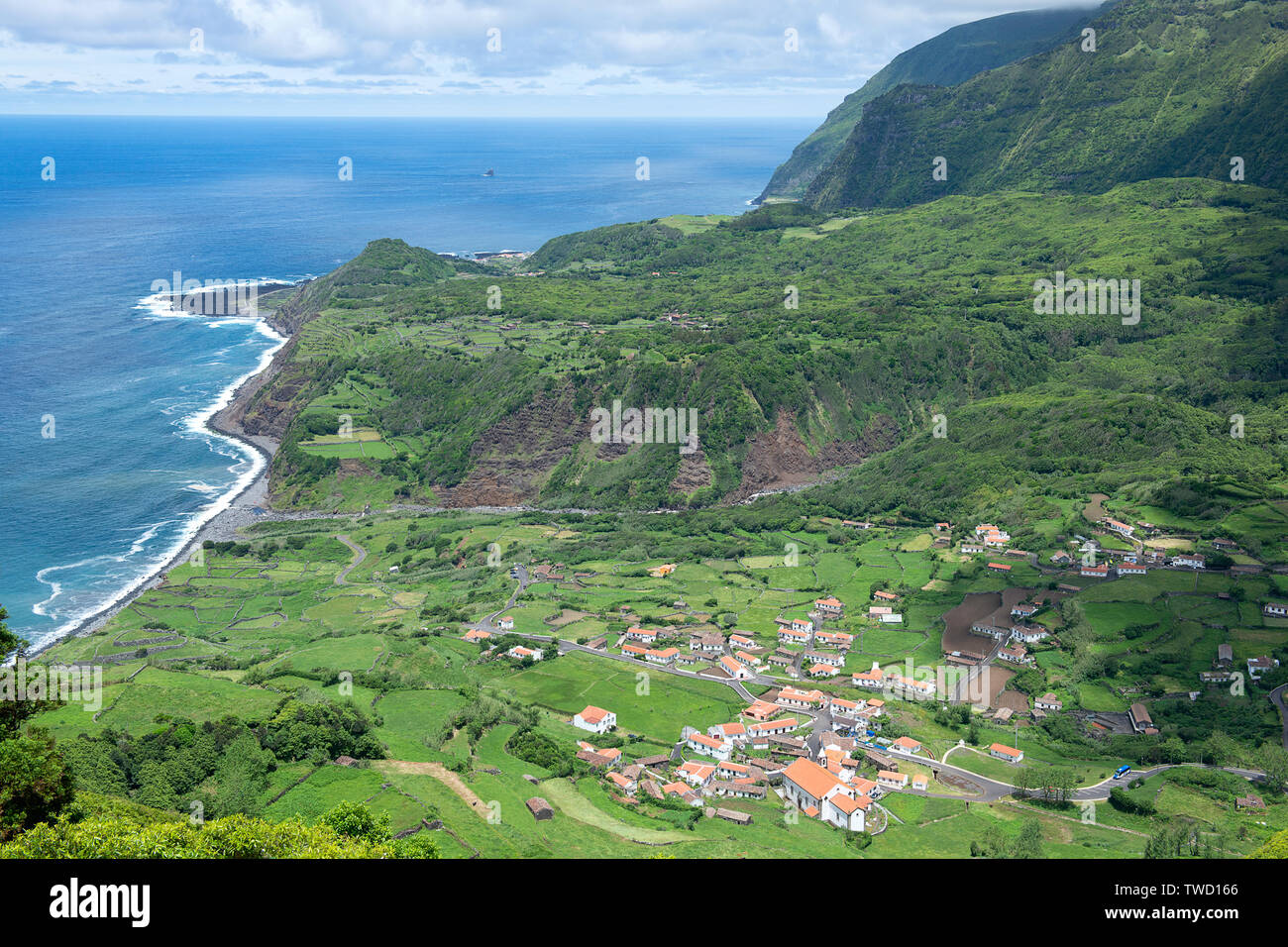 Coast view of Fajazinha and Faja Grande, Flores Island, Portugal Stock  Photo - Alamy