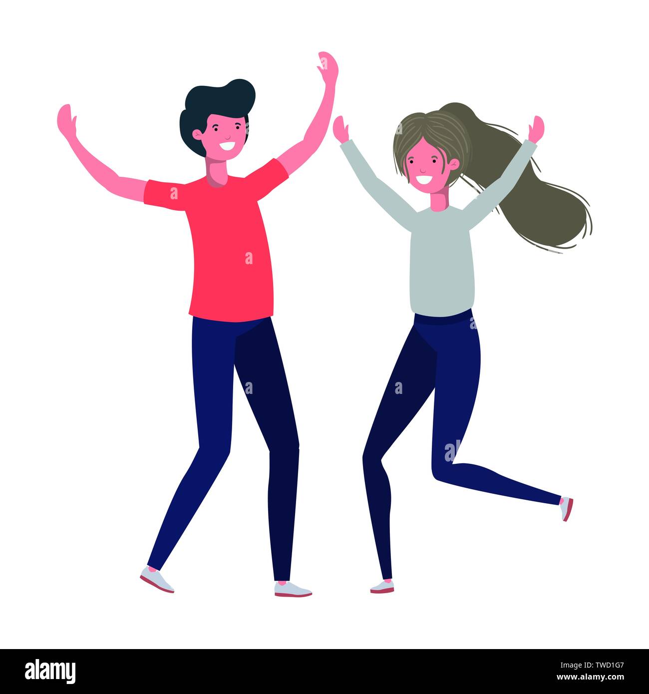 young couple dancing in white background Stock Vector Image & Art - Alamy