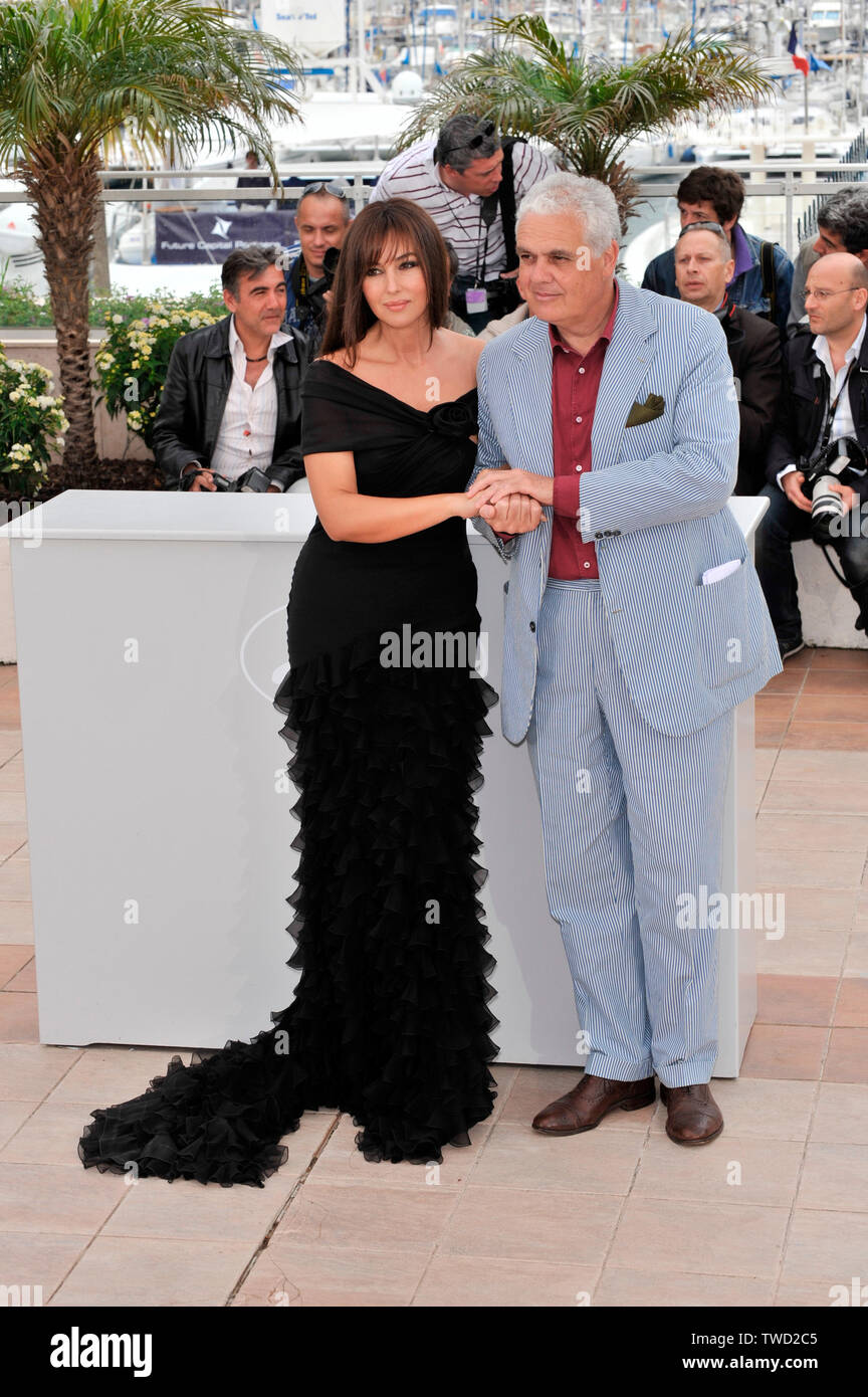 CANNES, FRANCE. May 19, 2008: Monica Bellucci & director Marco Tullio Giordana at photocall for their new movie 'Sanguepazzo - Une Histoire Italienne' at the 61st Annual International Film Festival de Cannes. © 2008 Paul Smith / Featureflash Stock Photo