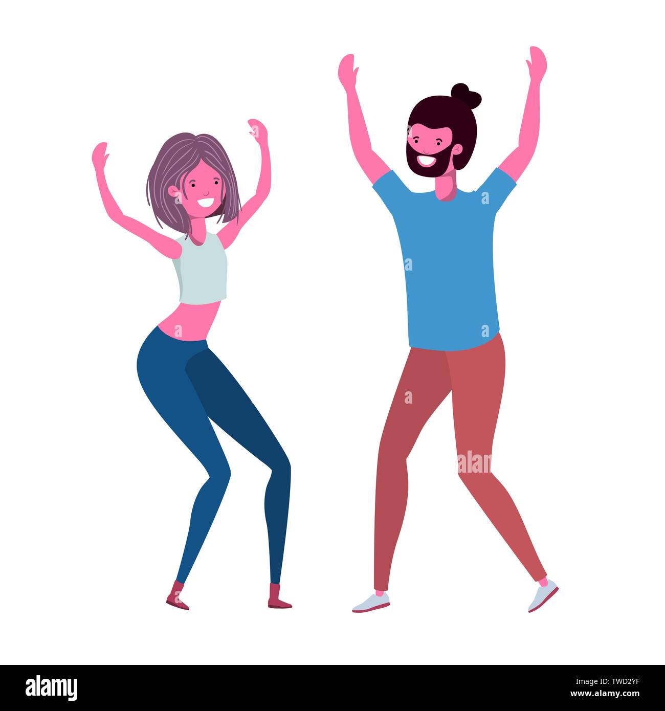 young couple dancing in white background Stock Vector Image & Art - Alamy