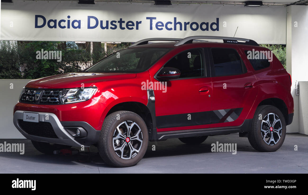 A Dacia Duster Techroad. 2019 edition of Parco Valentino car show hosts cars by many brands and car designers inside Valentino Park in Torino, Italy. Stock Photo