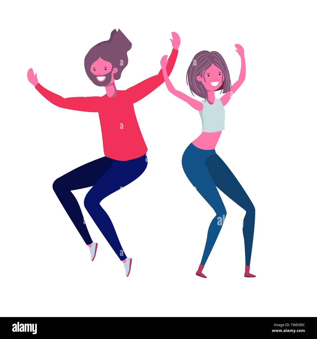young couple dancing in white background Stock Vector Image & Art - Alamy