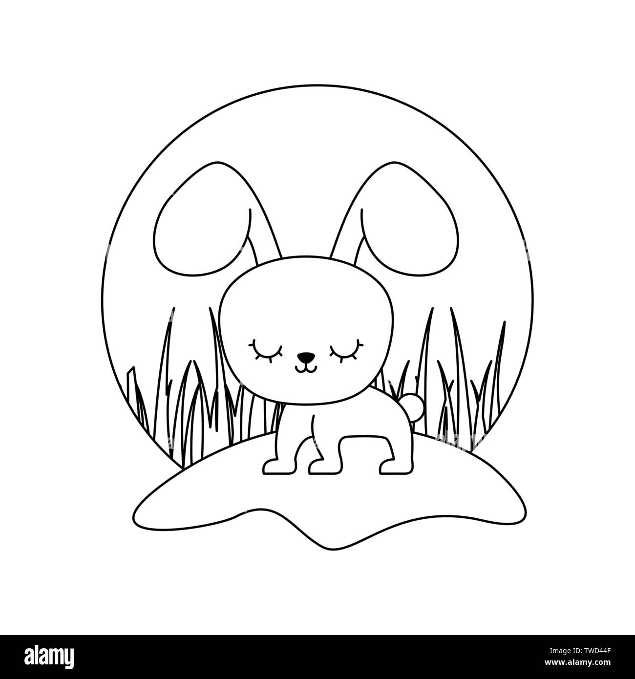 cute rabbit animal character vector illustration design Stock Vector ...