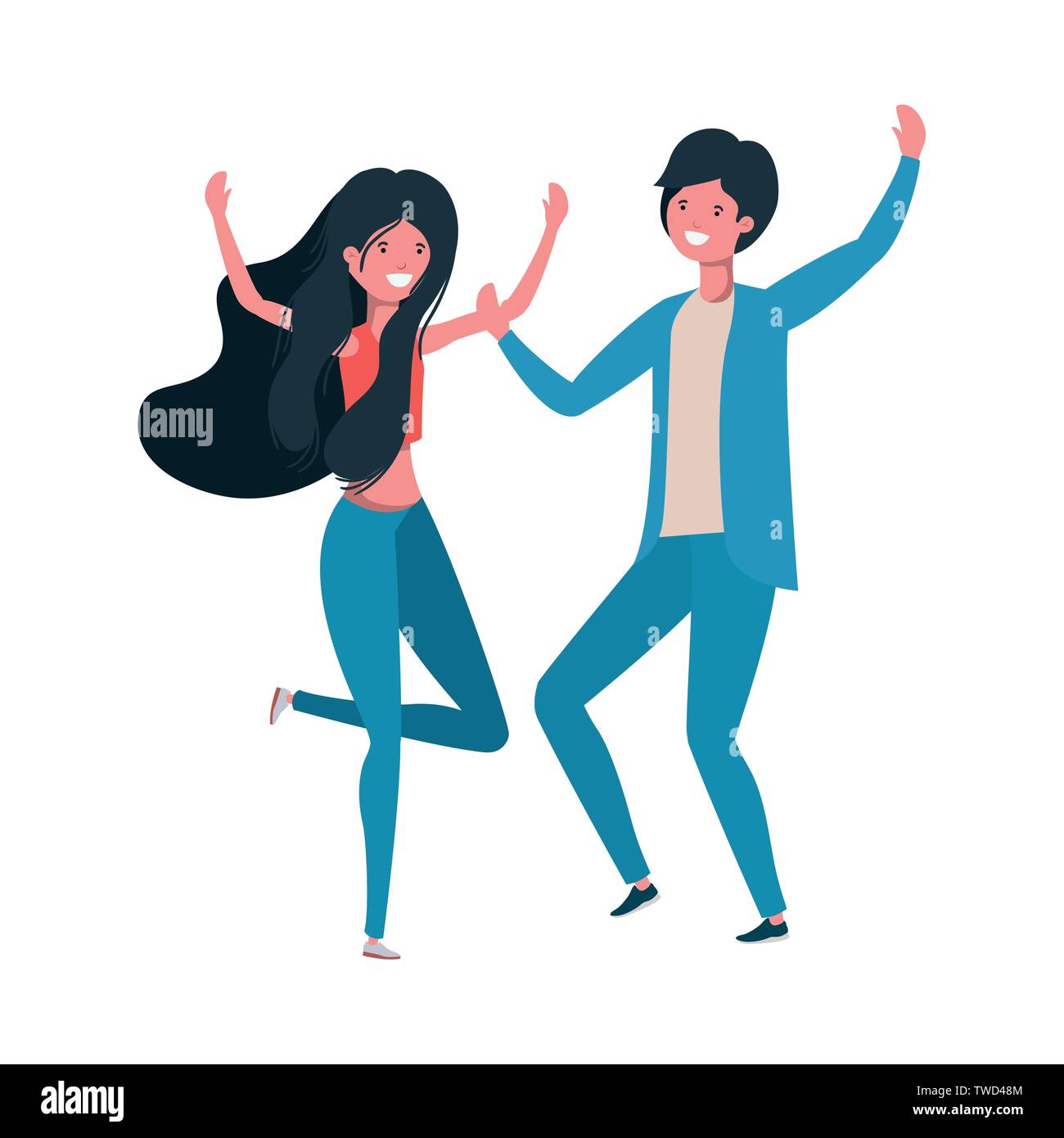 young couple dancing in white background Stock Vector Image & Art - Alamy