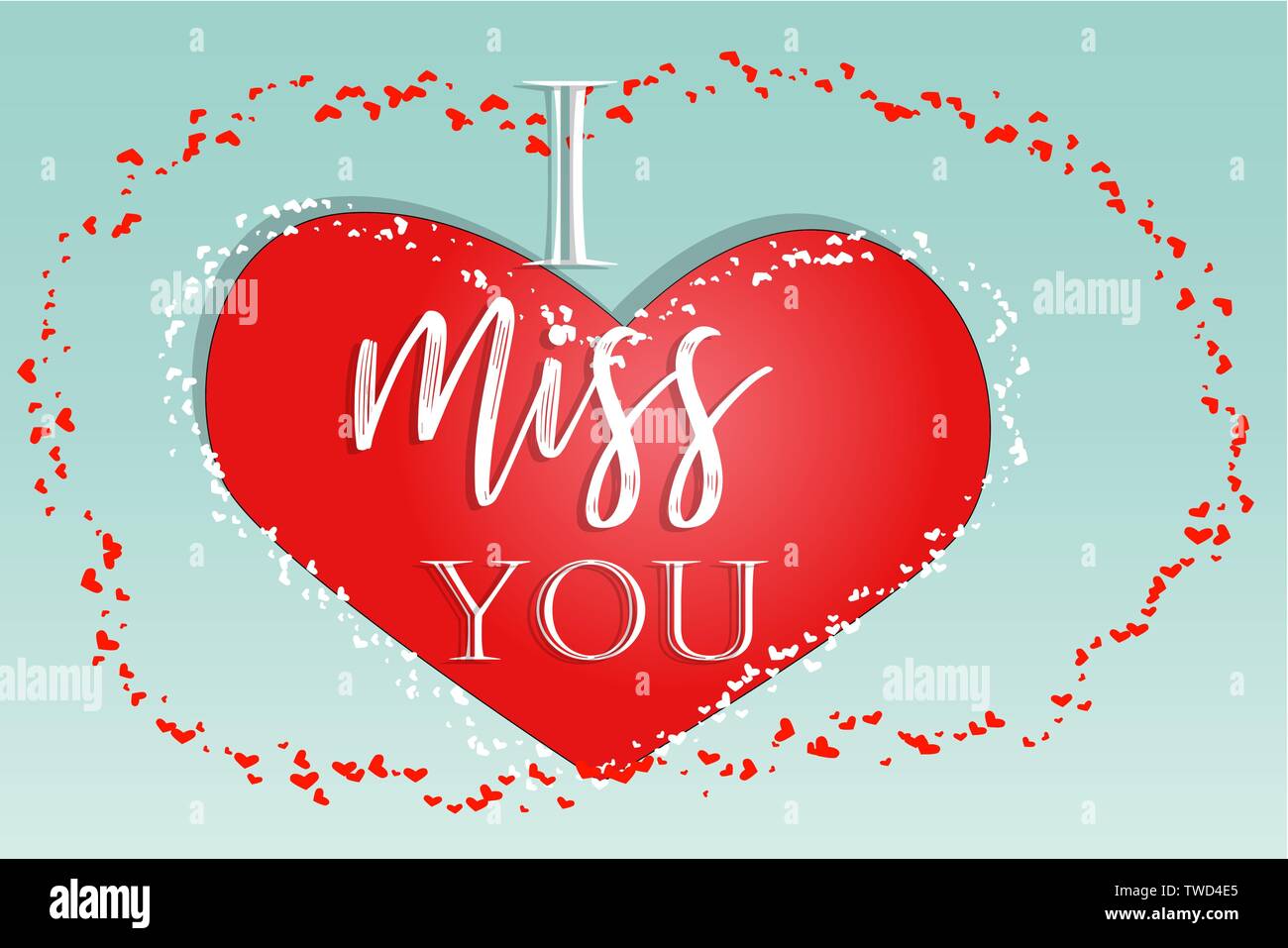 Happy Valentine S Day Love Card Inscription I Miss You On Red
