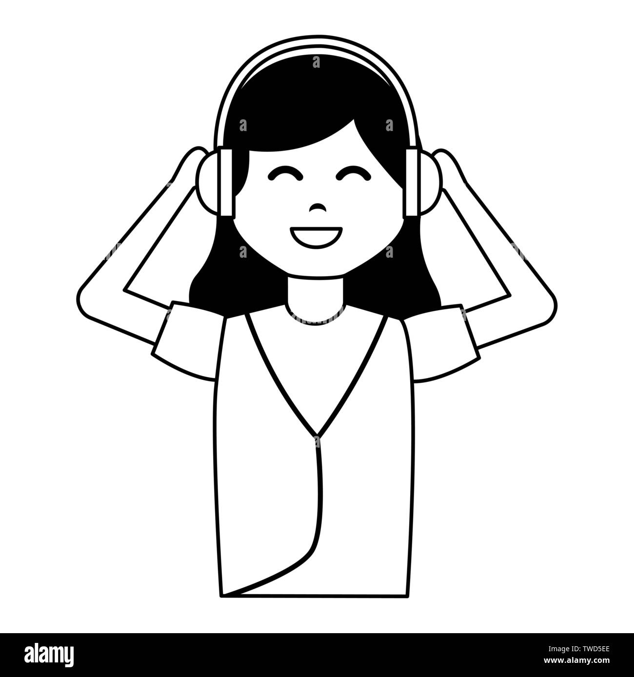 happy girl with mp3 and earphones listening music vector illustration Stock  Vector Image & Art - Alamy
