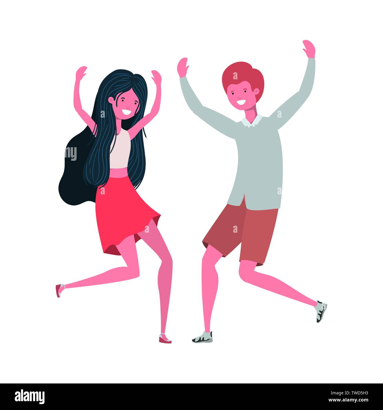 young couple dancing in white background Stock Vector Image & Art - Alamy