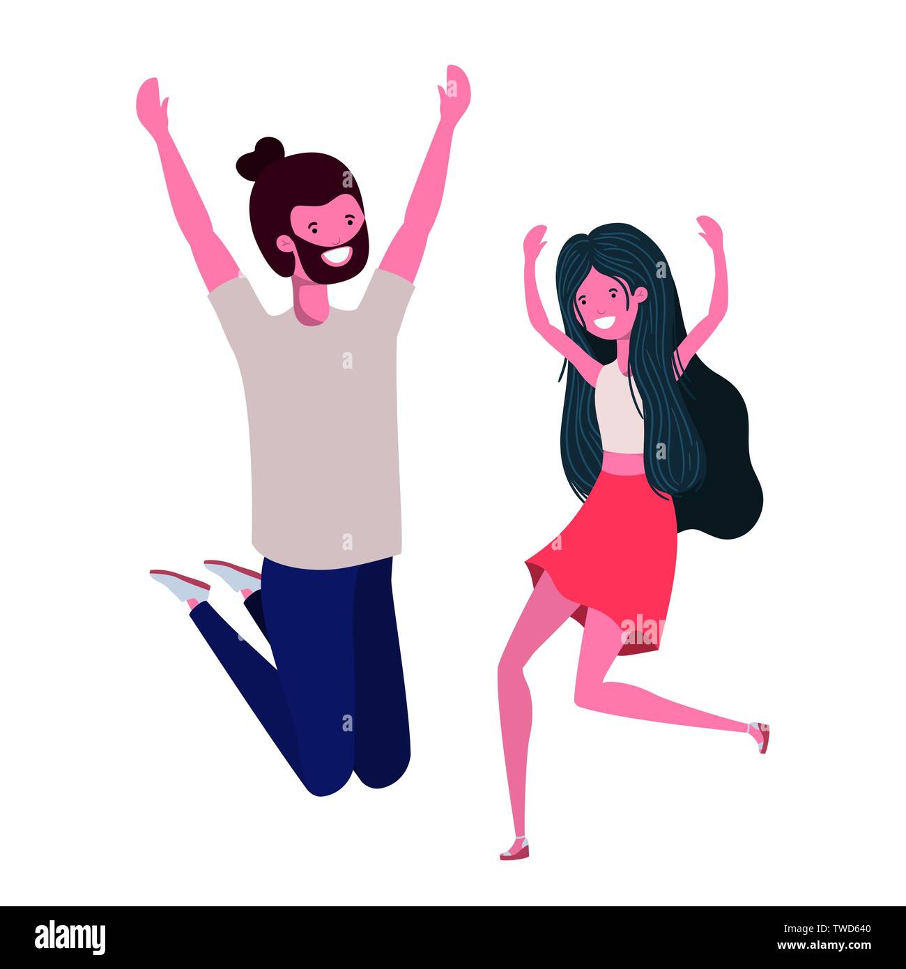 young couple dancing in white background Stock Vector Image & Art - Alamy