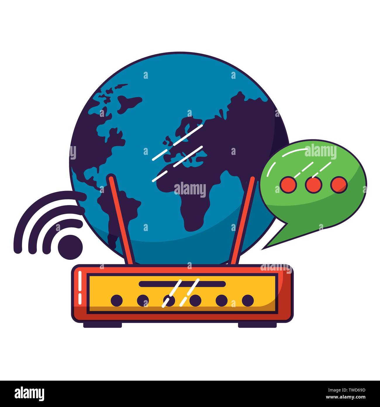 world router internet wifi free connection vector illustration Stock ...