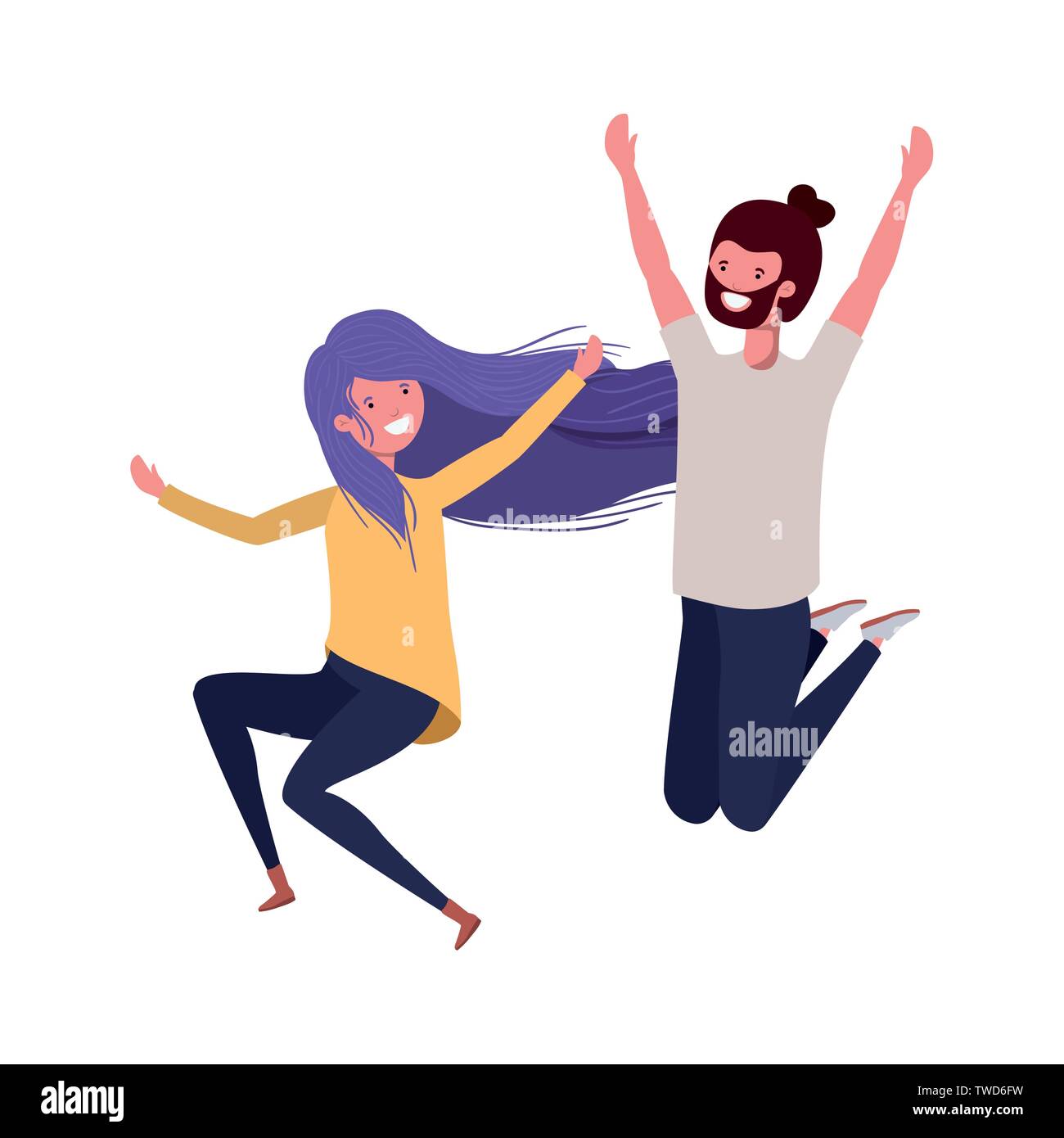 young couple dancing in white background Stock Vector Image & Art - Alamy