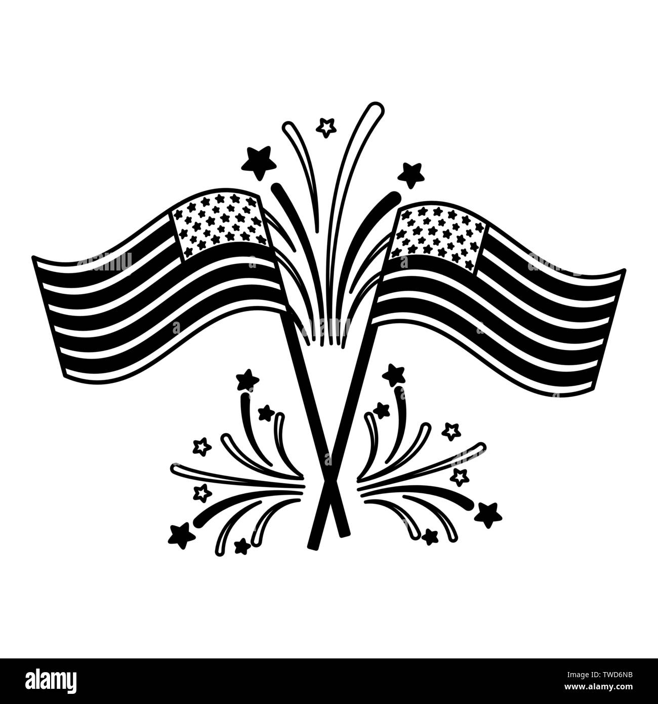 flag and fireworks american happy independence day vector illustration  Stock Vector Image \u0026 Art - Alamy, image size:1300x1390