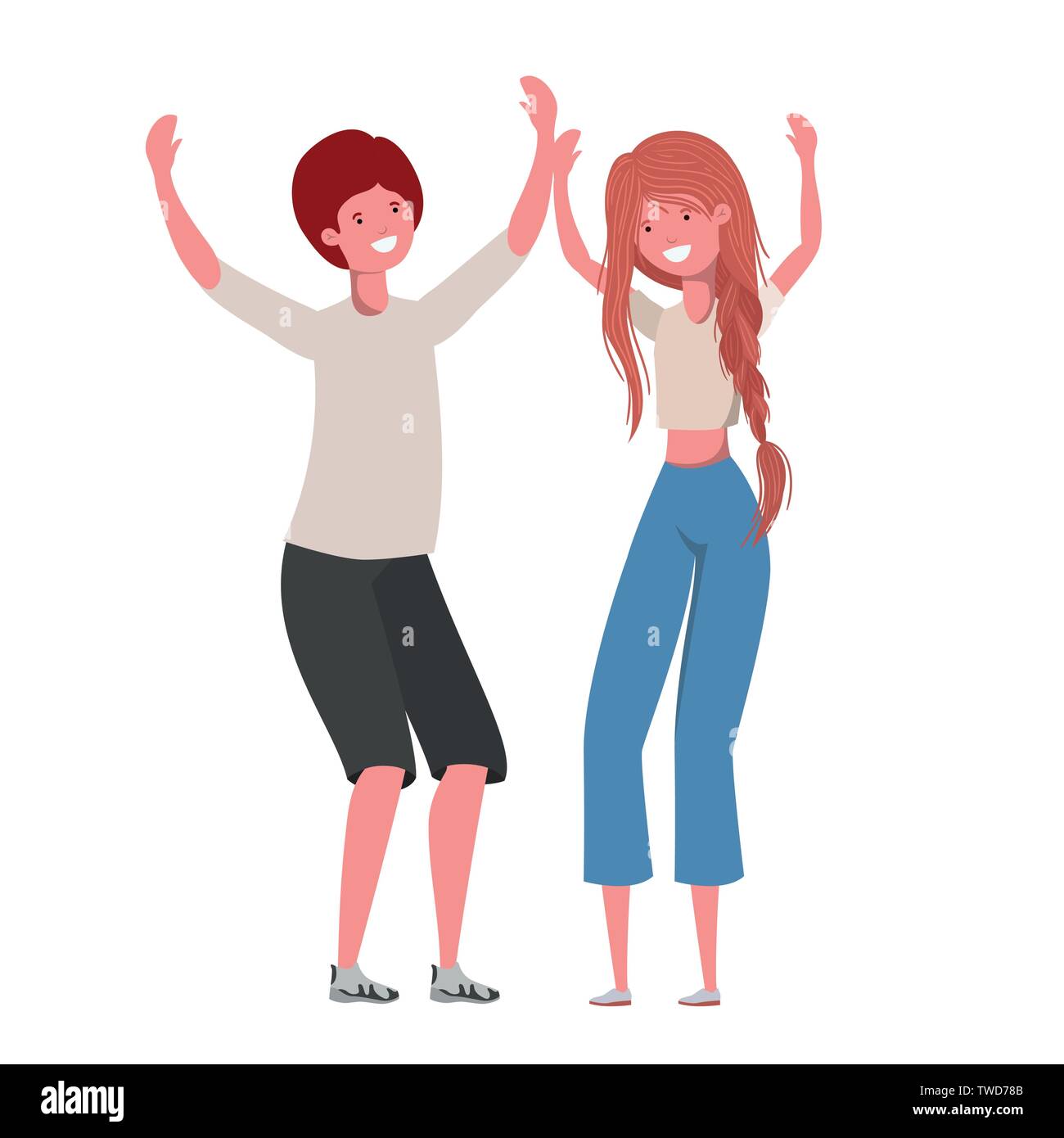 young couple dancing in white background Stock Vector Image & Art - Alamy