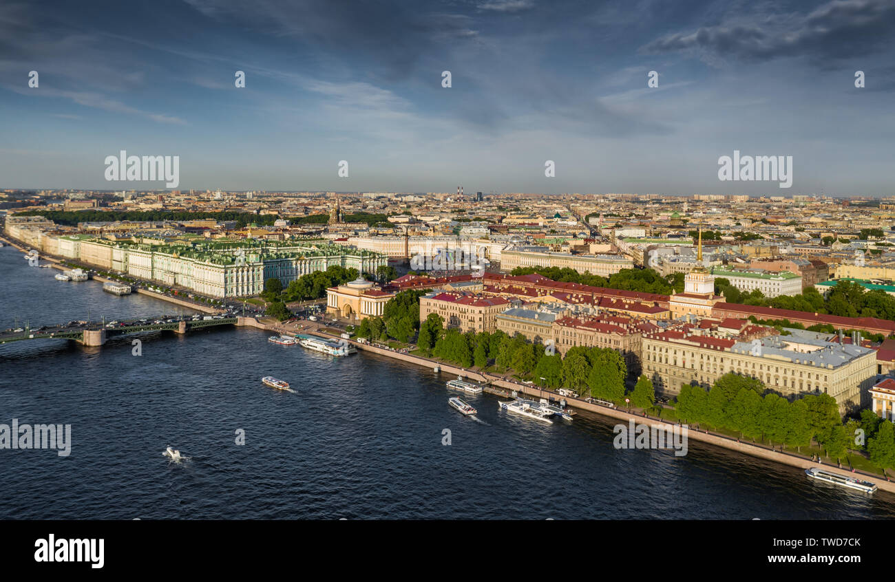 The French Catamaran Energy Observer against sights of the city, working for pure and renewables source of energy, solar energy, wind power, Admiralty Stock Photo