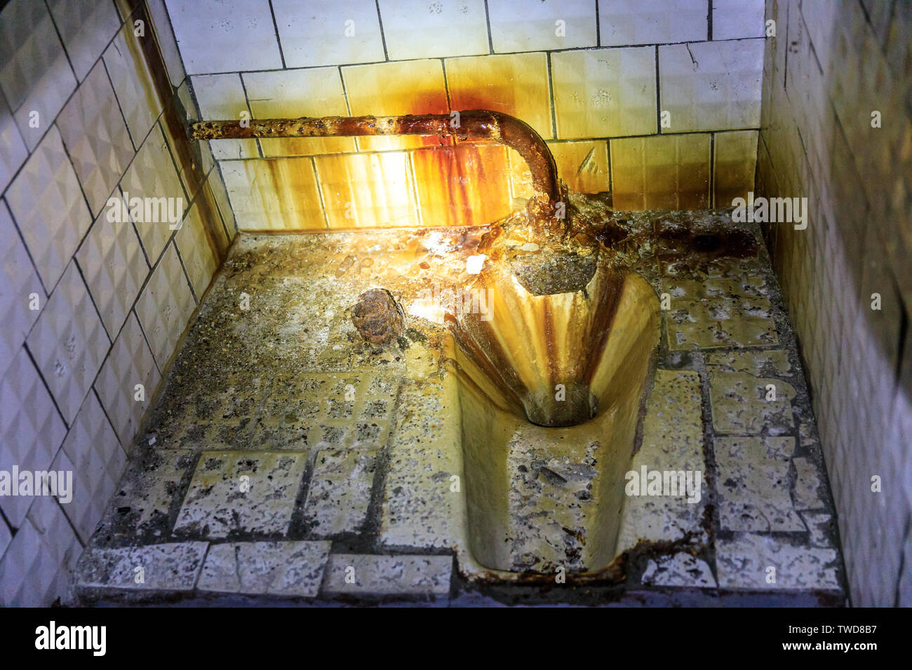 Eastern Europe, Ukraine, Pripyat, Chernobyl. toilet area. Stock Photo