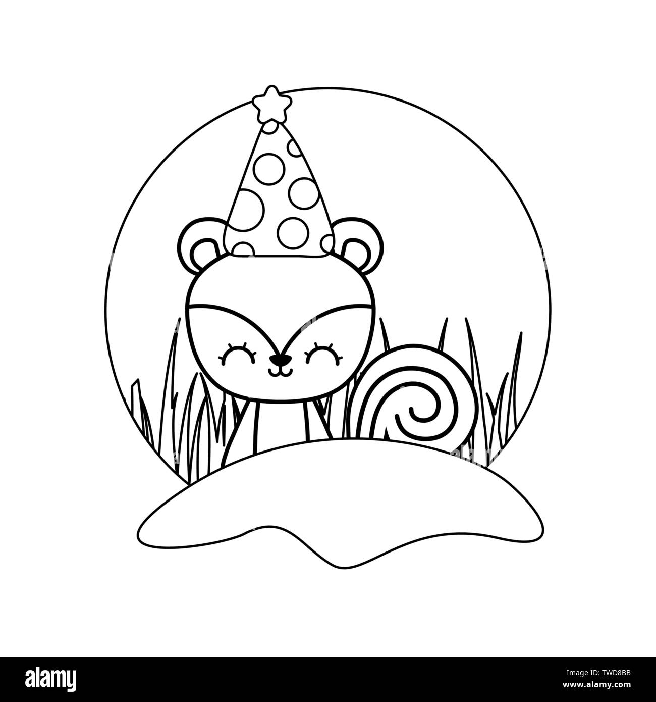 Cute Chipmunk With Hat Party Vector Illustration Design Stock Vector Image Art Alamy