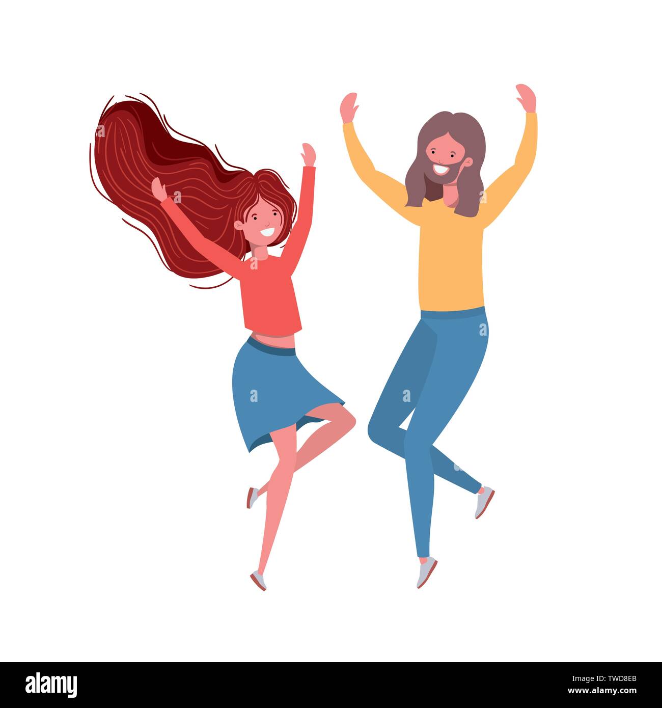 young couple dancing in white background Stock Vector Image & Art - Alamy
