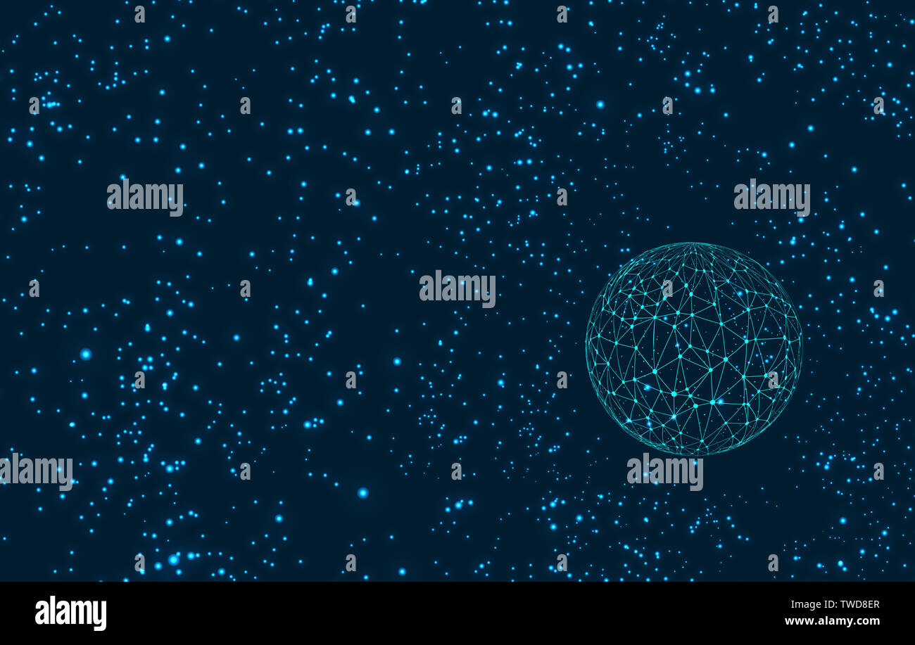 Dot line connected abstract sphere of big data concept Stock Photo - Alamy