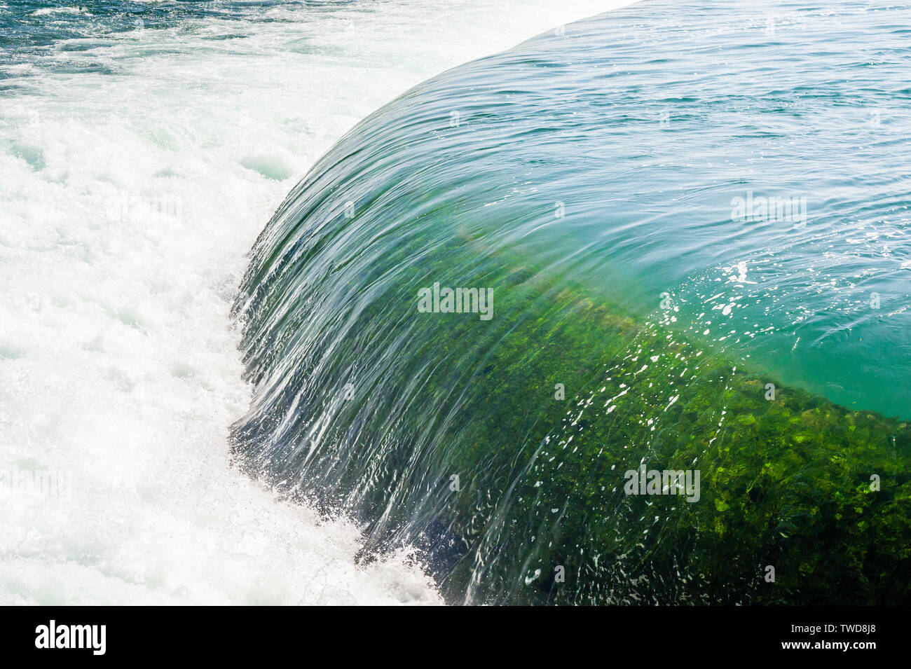 Flow of Niagara River smoothed by underwater structure, at Niagara