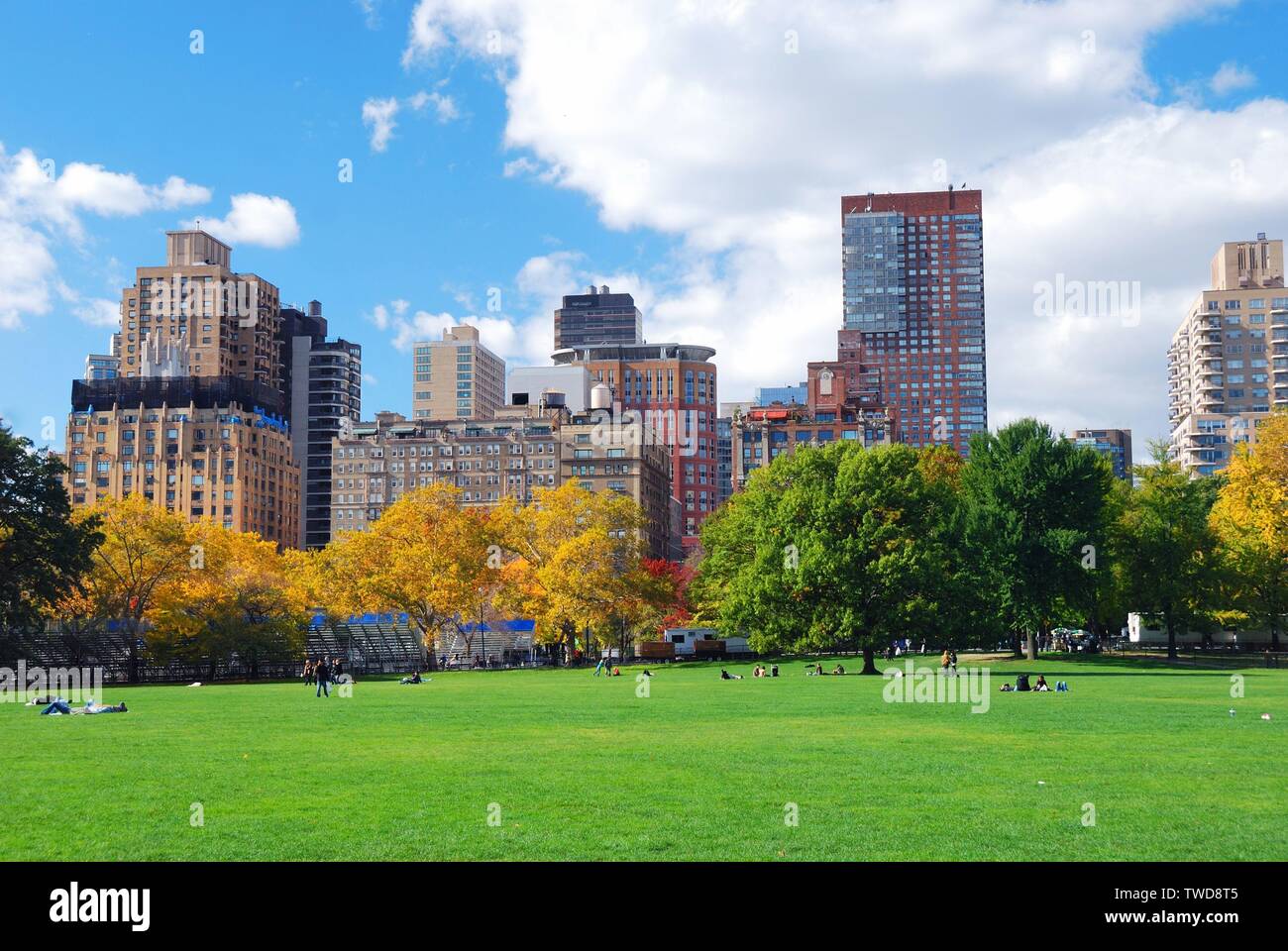 New York City Manhattan Central Park panorama in Autumn with colorful ...