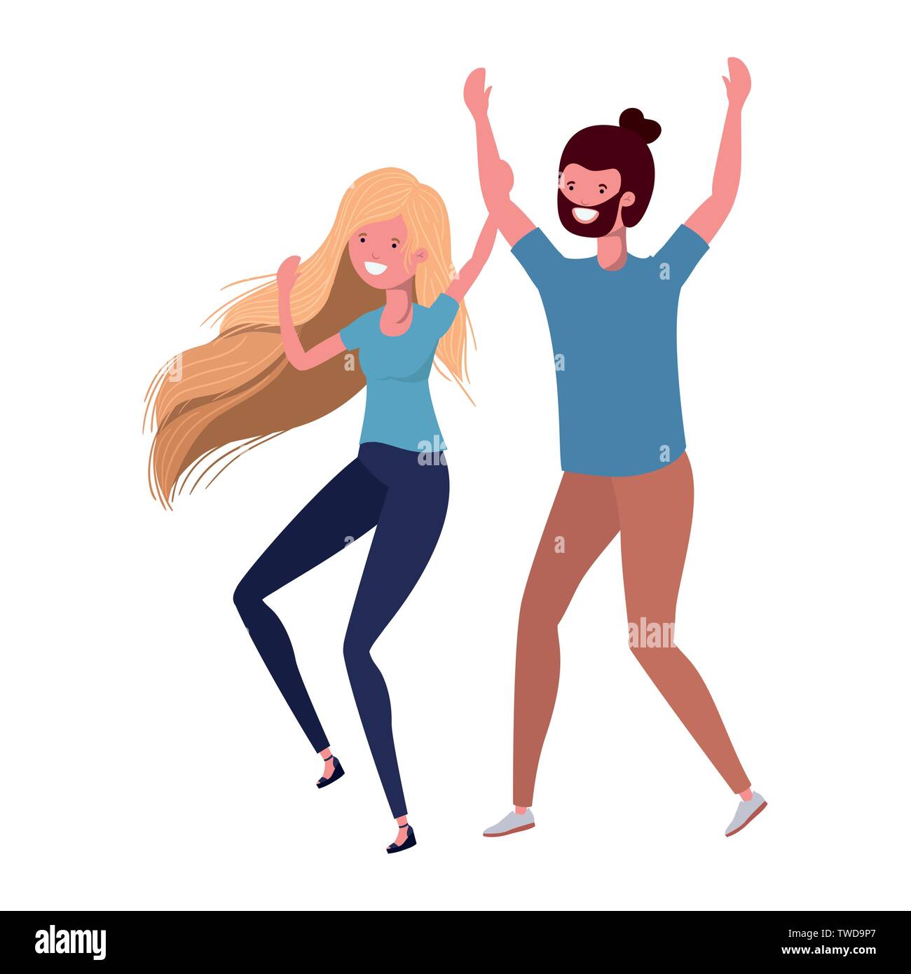 young couple dancing in white background Stock Vector Image & Art - Alamy