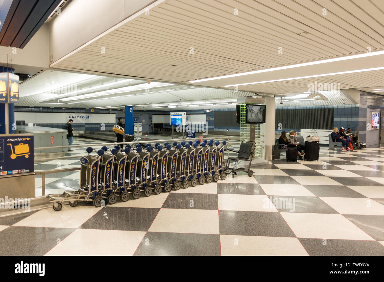 SmarteCarte carts at the baggage claim area at O'hare Chicago