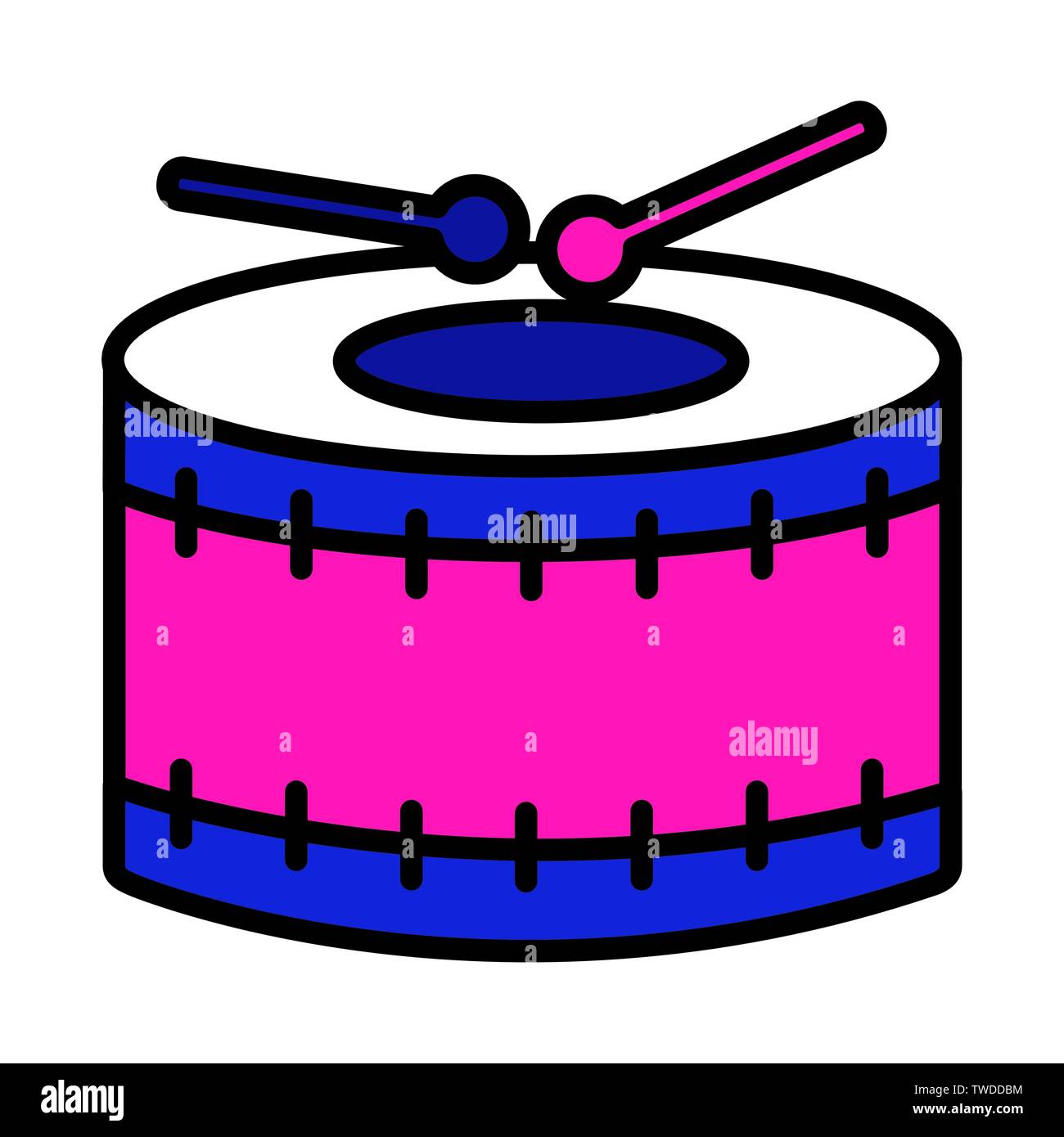 drum and sticks on white background vector illustration Stock Vector ...