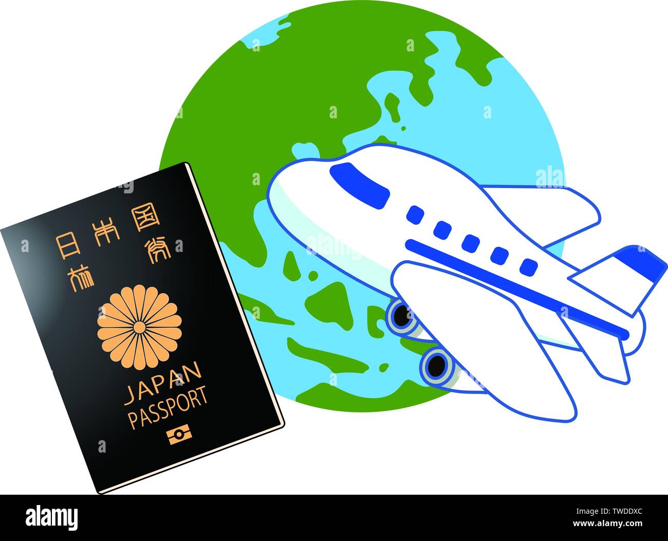 This is a Illustration of Japanese passport. Stock Vector