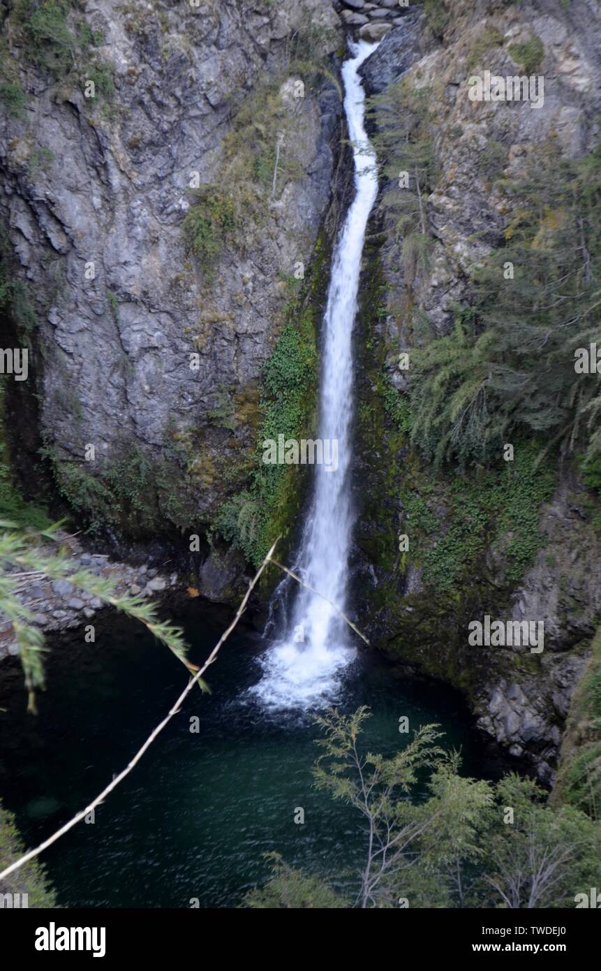 Bariloche, Argentina.Victoria Island Reserve waterfall of the Bonito River, Villa La Angostura. Stock Photo