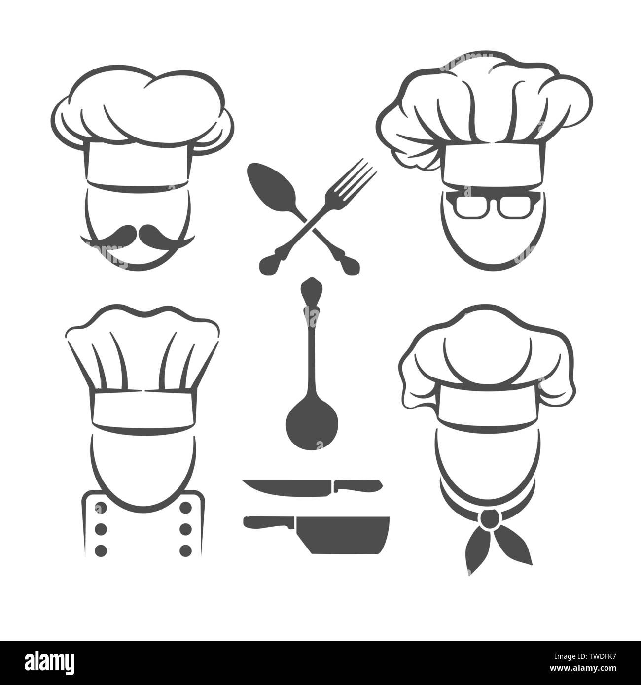 Chef menu logo elements Stock Vector Image & Art - Alamy