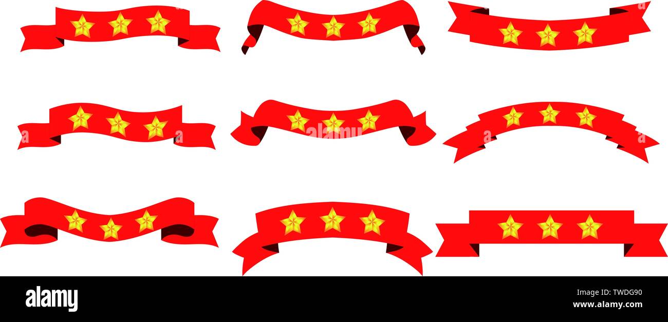 This is an illustration of a three star title ribbon Stock Vector Image ...