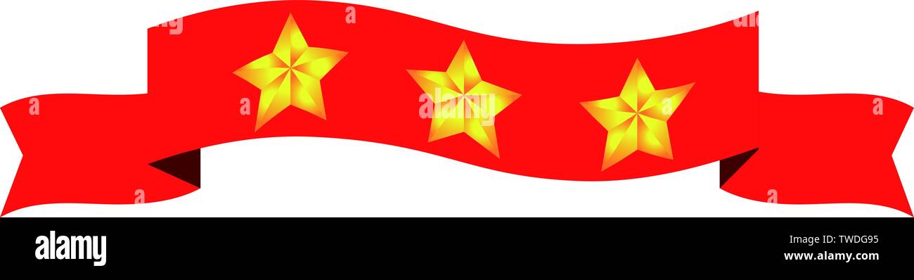 This is an illustration of a three star title ribbon Stock Vector Image ...