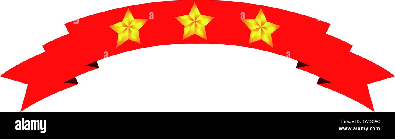 This is an illustration of a three star title ribbon Stock Vector Image ...