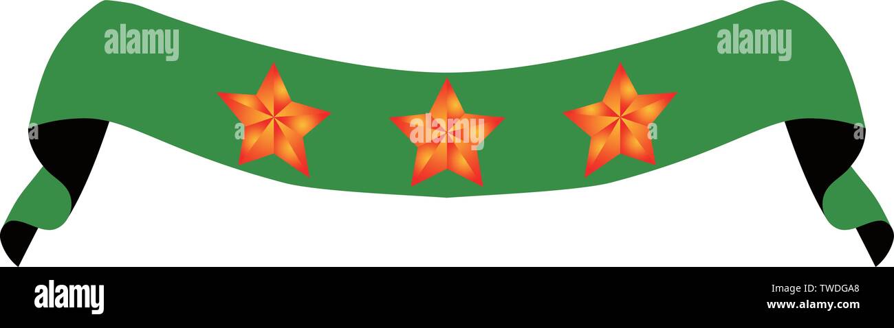 This is an illustration of a three star title ribbon Stock Vector Image ...