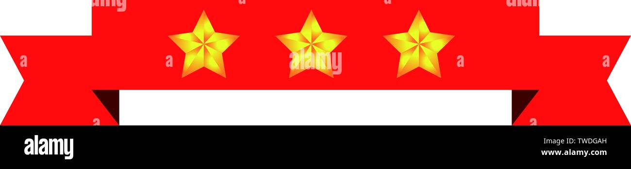 This is an illustration of a three star title ribbon Stock Vector Image ...