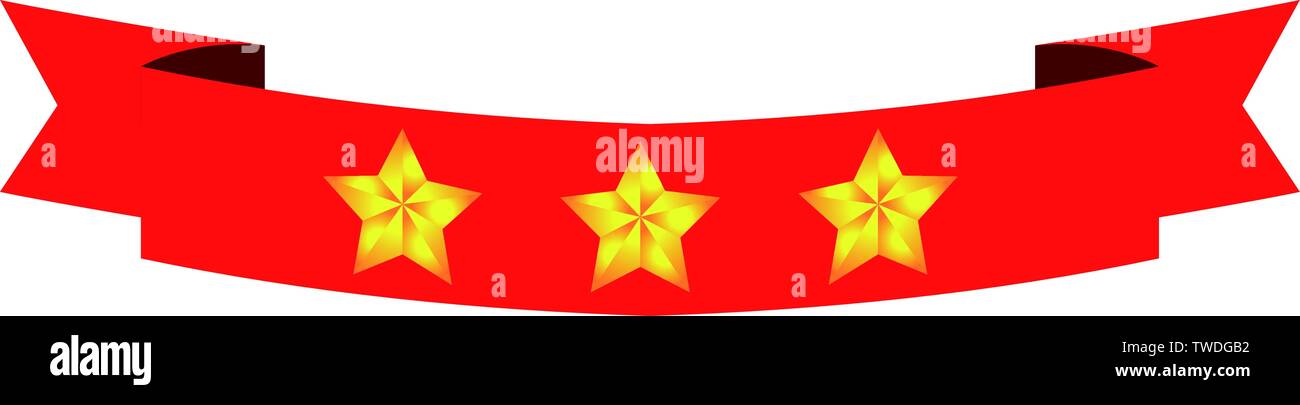 This is an illustration of a three star title ribbon Stock Vector Image ...