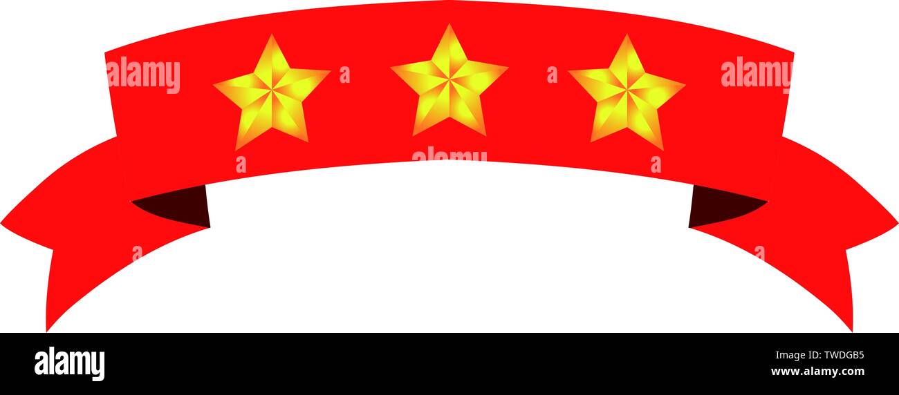 This is an illustration of a three star title ribbon Stock Vector Image ...
