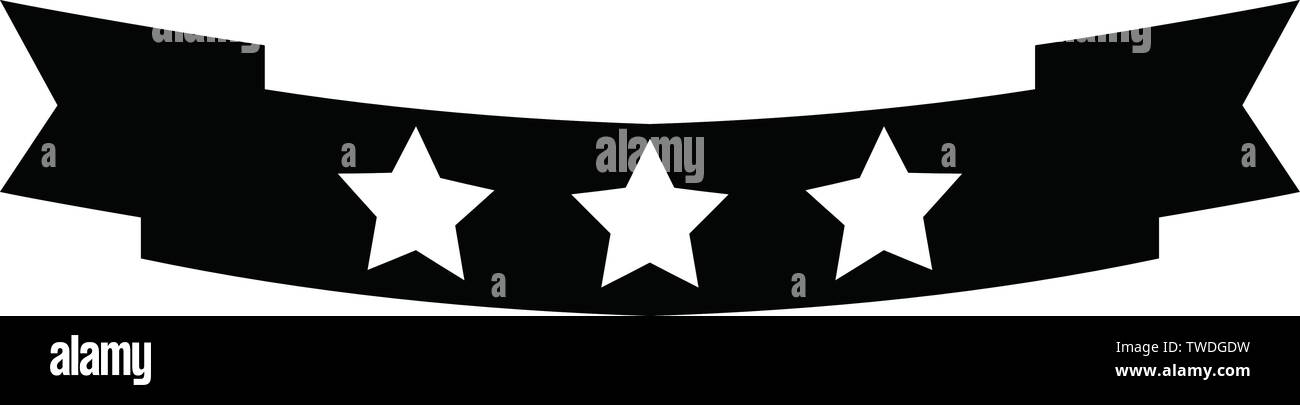 This is an illustration of a three star title ribbon Stock Vector Image ...